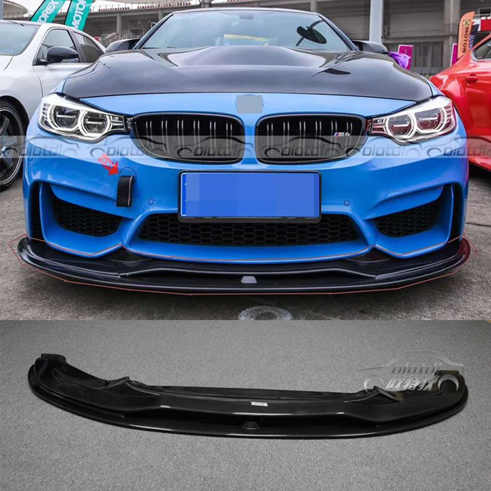 

OLOTDI Car Tuning Real Carbon fiber Front Lip Bumper Spoiler Splitter for BMW F82 M4 F80 M3 PSM style 2015 year up