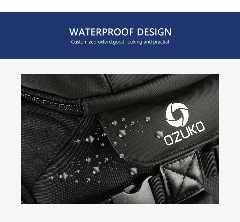 OZUKO, брендовый мужской рюкзак для путешествий, большая вместительность, 17 дюймов, сумка для ноутбука, мужские многофункциональные рюкзаки для альпинизма, уличные спортивные сумки
