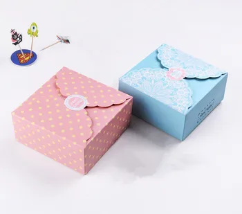 

13.5*13.5*6cm Cake paper box Biscuits Packaging Box gift box 100pcs/lot Free shipping