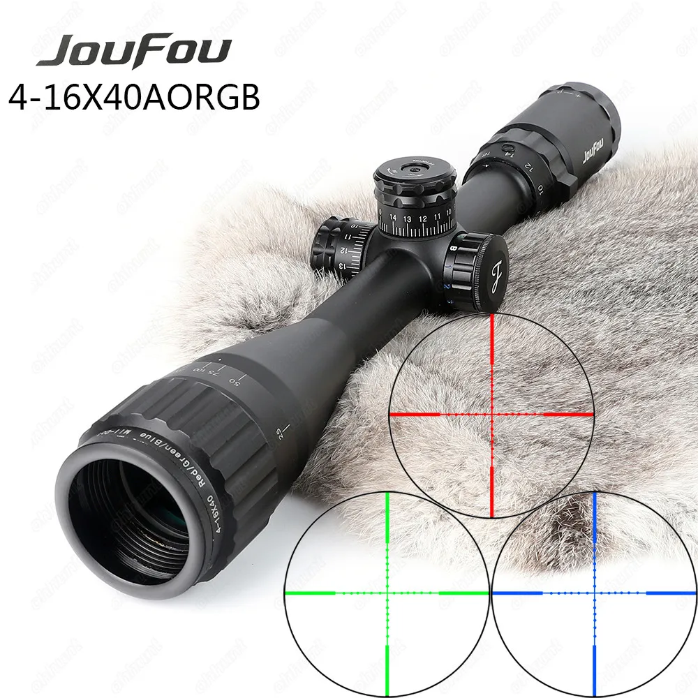 

JouFou 4-16X40 AOL Hunting Rifle Scope 1 inch Full Size Tactical Optical Sight Illuminated Mil-Dot RifleScope Locking Resetting