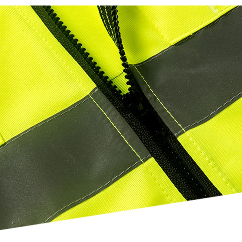Hzyeyo 4 карманы светоотражающий жилет безопасности, чтобы вы были заметны в байкерском стиле жилет для предупреждение безопасности Бег Велосипеды жилет D9921