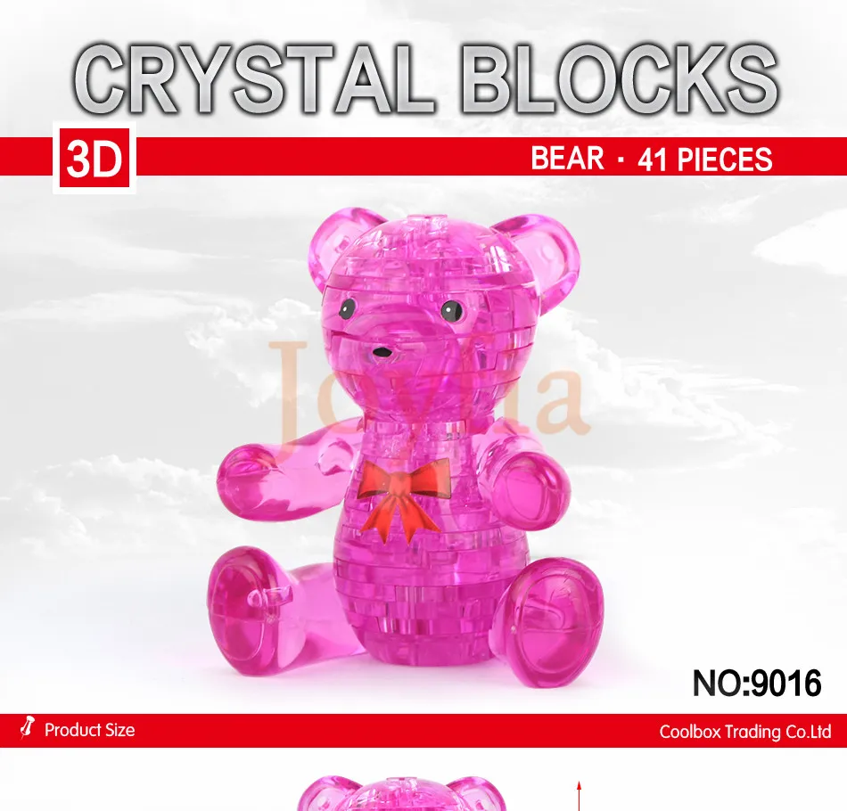 Милый медведь Пазлы для детей и взрослых DIY детские головоломки 3D Кристалл Головоломка Сборная модель Монтессори игрушки для малышей [