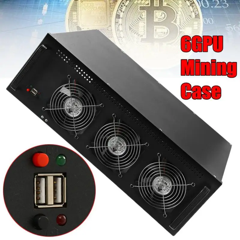 

6GPU 3 fan Mining Frame Rig Graphics Case coin miner minning case Mining Rig Case Computer For /onda D1800-BTC main board