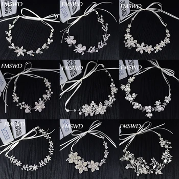 

Silver Crystal Headbands For Bridal Wedding Hair Accessories Hair Jewelry For Gilrs Headpiece Women Headband Ribbon Headderss