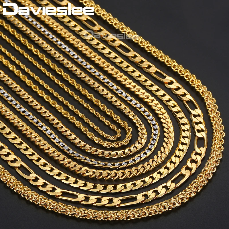 

Gold Necklaces for Women Men Figaro Hammered Snake Curb Gold Filled Mens Womens Necklace Chain Fashion Jewelry 2 3 4 5 6mm DGNN2