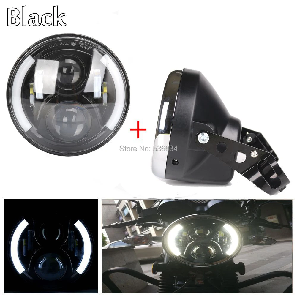 

7 inch Projector Led Headlight with Day Running Lights + Headlamp Shell Housing Bracket for Harley Davidson Softail Slim