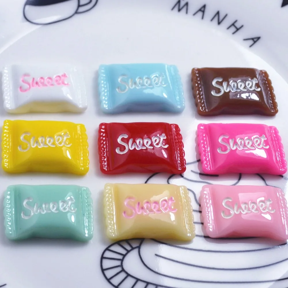 10pcs/lot 22X15mm Mixed Kawaii Simulation Resin Flatback Sweet Candy Cabochon For Art Supply DIY Craft Decoration Favor | Дом и сад