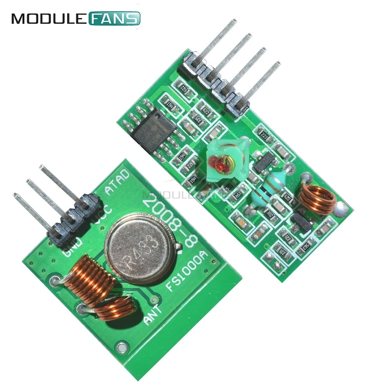 

2 Pairs 433Mhz RF Transmitter And Receiver Link Kit For Arduino ARM MCU DC 5V External Antenna AM Mode VCC Voltage Module