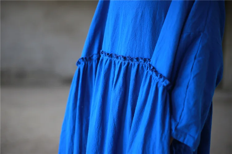 Johnature Весна новые хлопковые льняные халаты одноцветные размера плюс женские платья с высокой талией свободные винтажные женские платья макси
