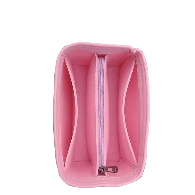Сумка FK для девочек, сумки для хранения туалетных принадлежностей, войлочная косметичка, органайзер, сумка-Органайзер, многофункциональная дорожная косметичка - Цвет: pink mid zipper S
