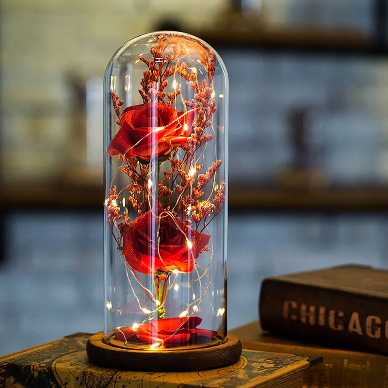 

LED Beauty Rose Red Flower String Light Desk Lamp Romantic Valentine's Day Birthday Gift Decoration