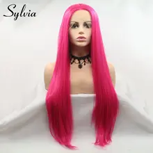 Sylvia парик длинные волосы синтетический кружевной передний прямой парик термостойкий женский красный парик средний пробор мягкий кружевной парик косплей стрижка