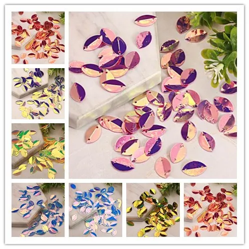 

9*15 horse eyes Folding Sequins paillettes Sewing Craft pvc Oval Sequin for Kids DIY Women Garment Accessories