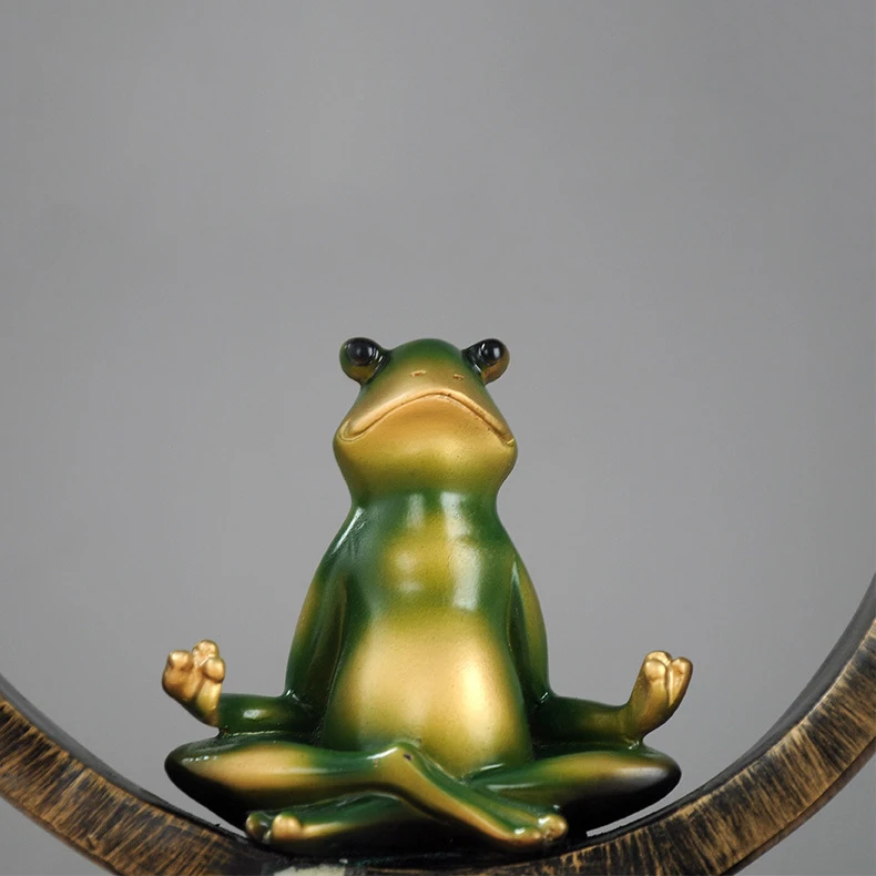 3/Color Creative Vintage Yoga Frog Sculpture Dolls Figurine Gesture Statue For Home Office Shop Desk Decor Ornament Gift