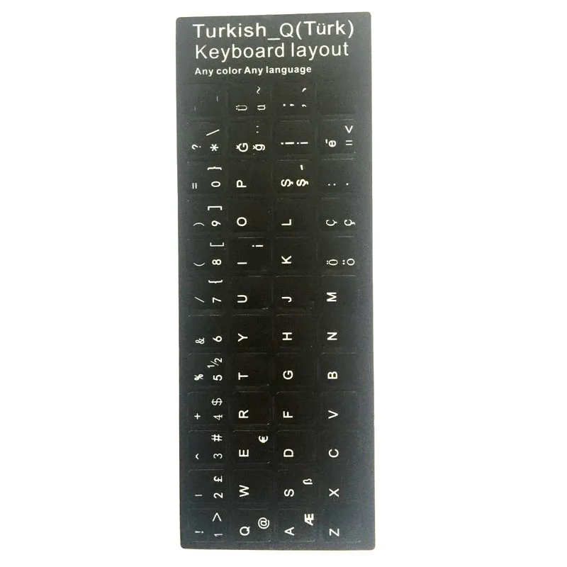 

Turkey Language Turkish Keyboard Sticker Layout Button Letters Durable Alphabet for Universal Computer Keyboard Protective Film