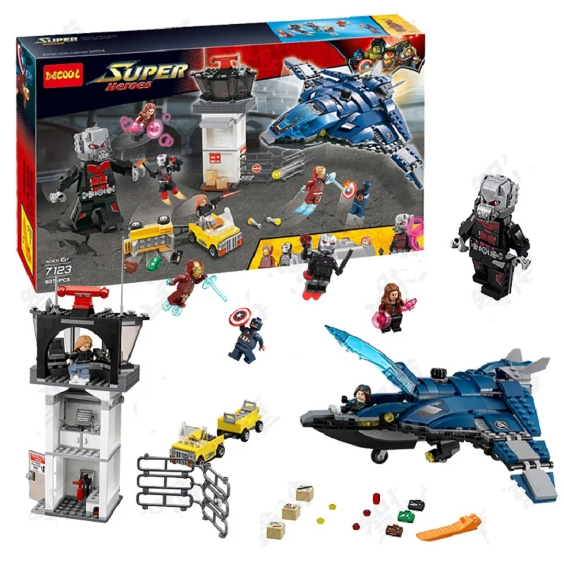 Decool 7123 Marvel Капитан Америка 3 Civil War гигантский Муравей Человек аэропорт для