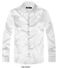 2017 White Luxury the groom shirt male long sleeve wedding shirt men’s party Artificial silk dress shirt M-3XL 21 colors FZS15