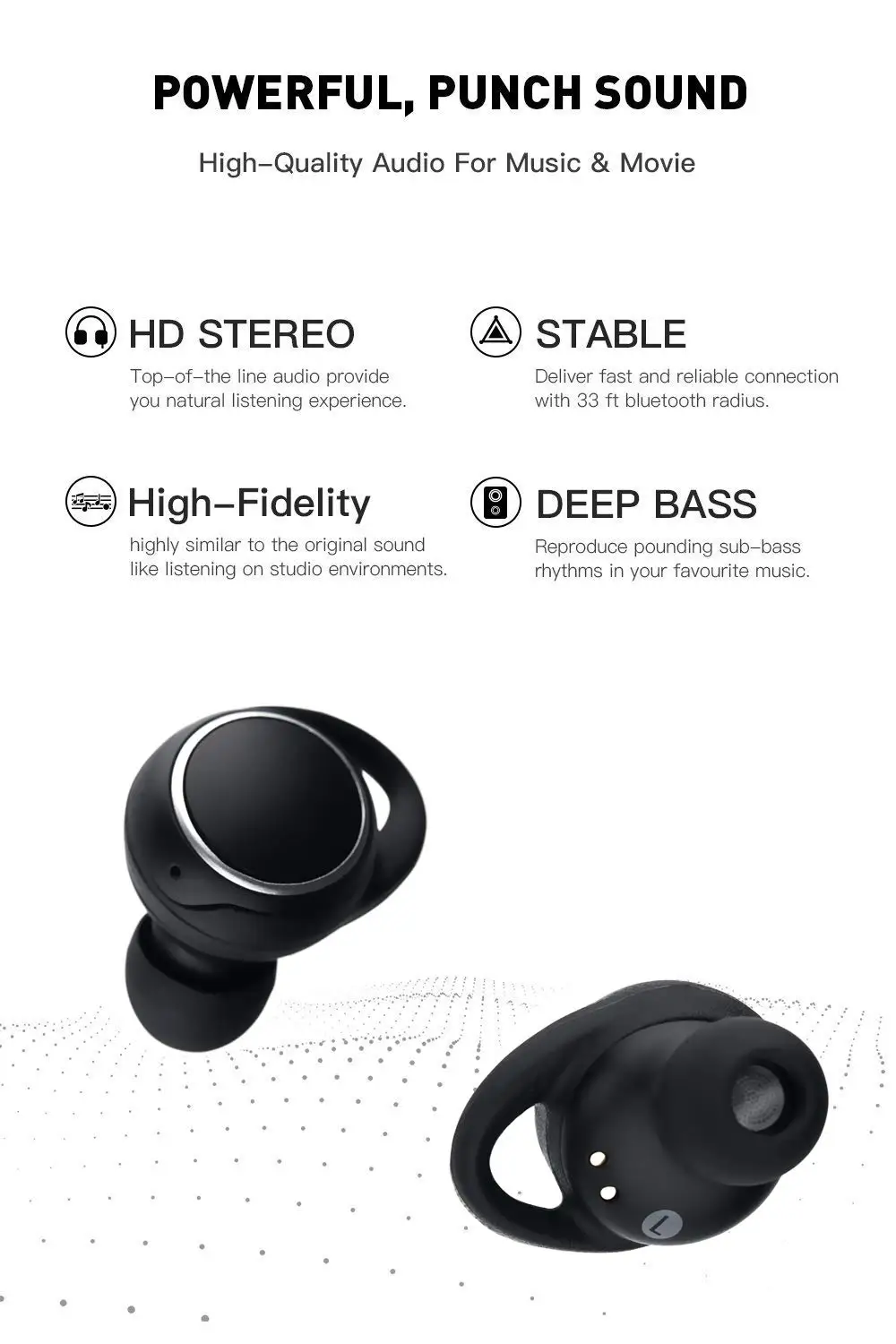 Мини K8 TWS V5.0 Bluetooth наушники 3D настоящие беспроводные стерео с микрофоном