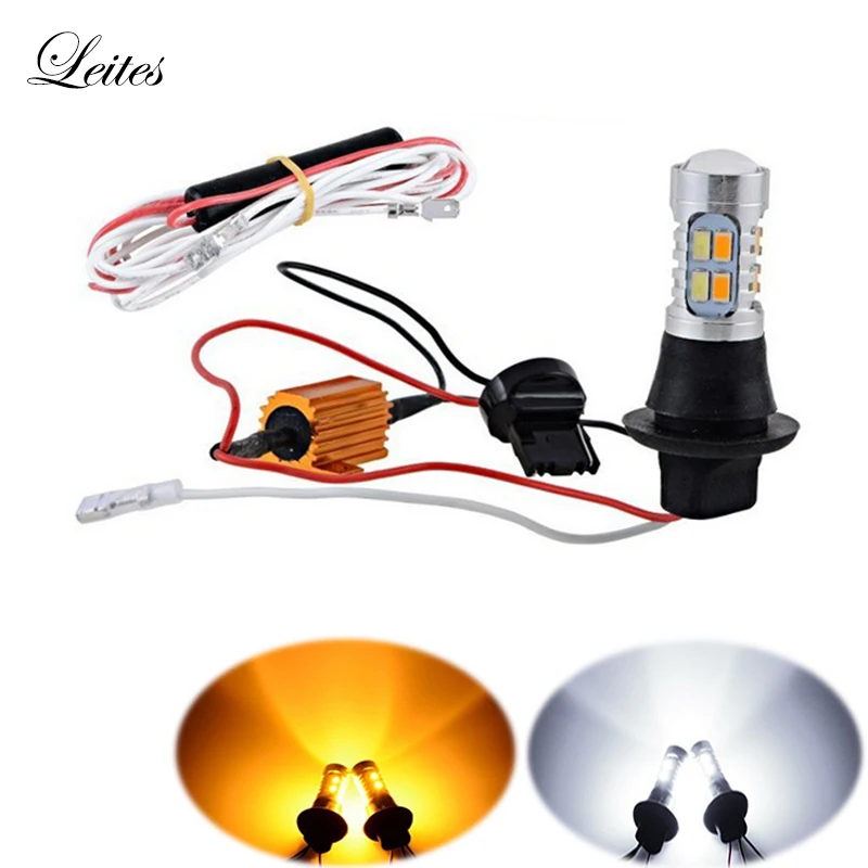 2 шт. супер яркий T20 7440 5730 20SMD Белый/янтарный горки светодиодный лампы комплект
