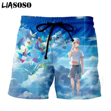 LIASOSO 3d принт унисекс с рисунком из аниме для девочек одежда с надписью «Tokyo Ghoul Ken Kaneki белые волосы Для Мужчин's Шорты пляжные шорты доска Шорты брюки X0807