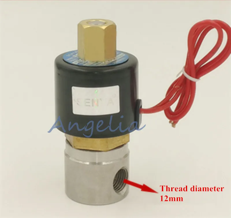 1/" DN08 BSP DC24V DC12V нержавеющая сталь 304 нормально открытый Электрический электромагнитный клапан N/O