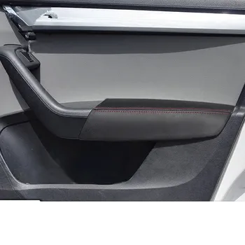 

4PCS Microfibre Leather Interior Doors Armrest For Skoda Octavia 2017 2018 AAB175