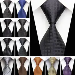 Человек формальные бизнес шелк вязаный жаккардовый галстук для мужчин галстуки для костюма геометрический горошек узор 3 "тощий тонкий