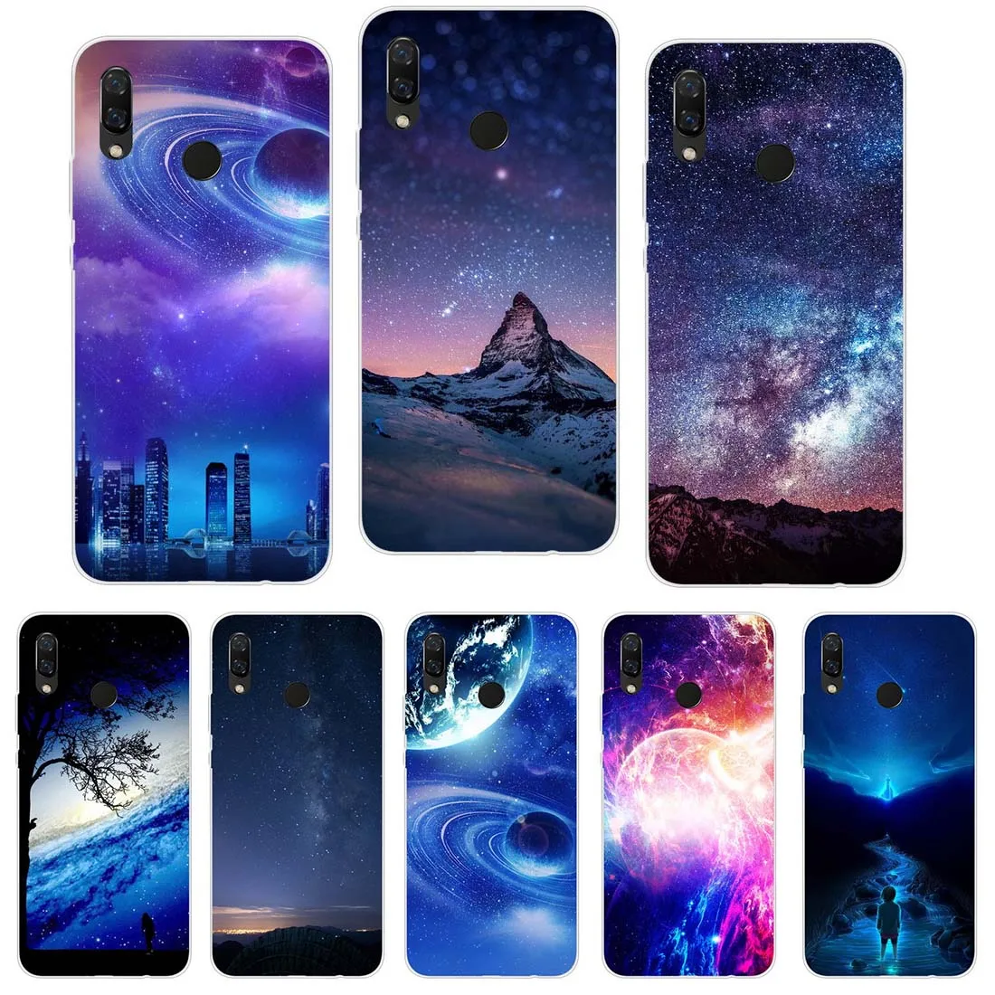 For Huawei Nova 3i Phone Case Carton Starry Sky Moon Painted Soft Back