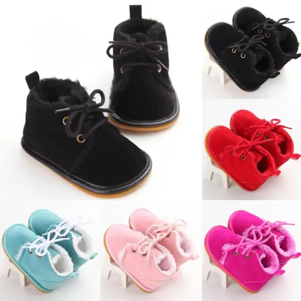 

Newborn Baby Boy Girl Shoes Lovely Casual Snow Boots Shoes Rubber Sole Prewalker Crib Comfortable Soft Shoes bebek ayakkabi