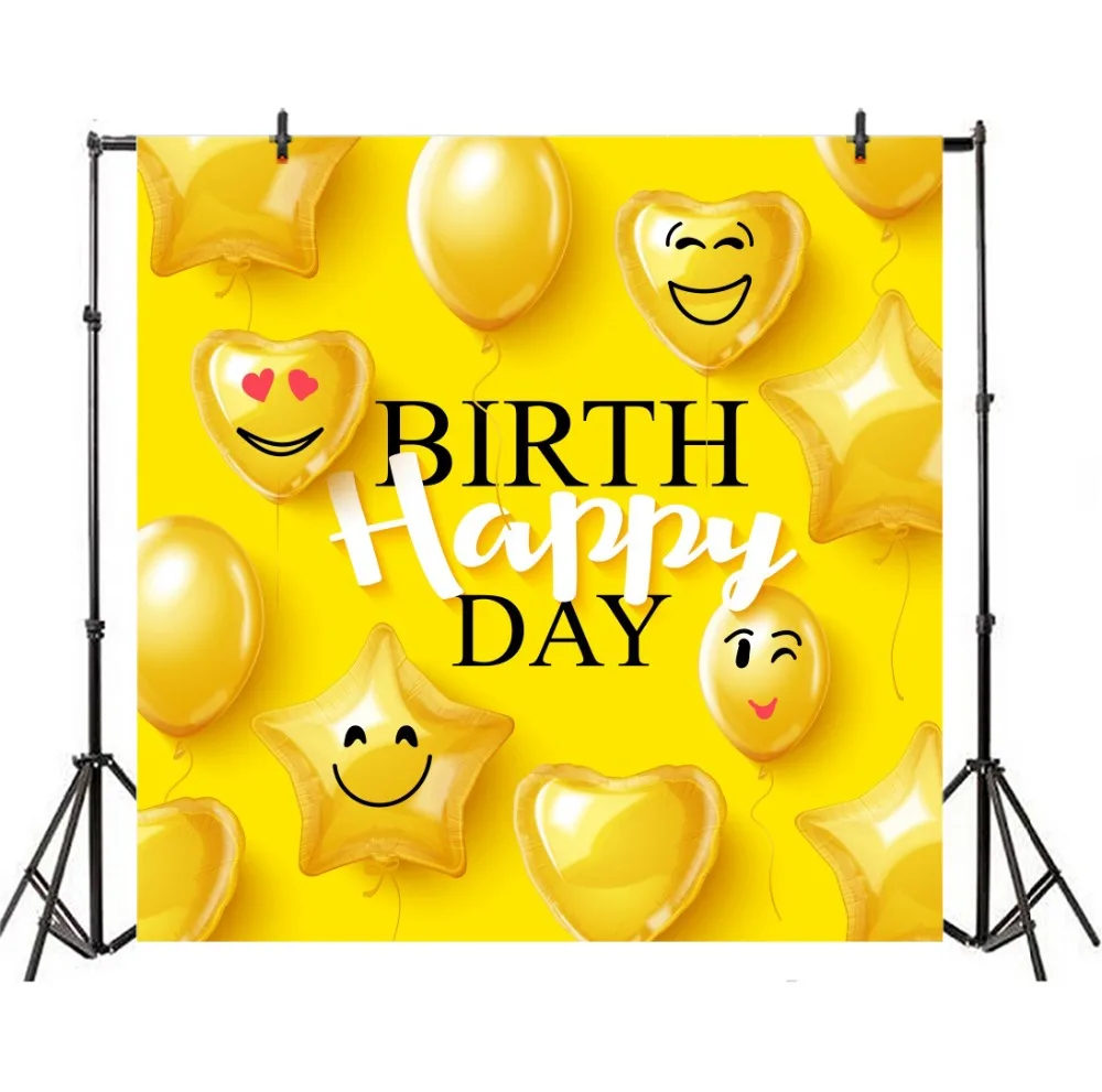 Laeacco Kid Backdrops Happy Baby Birthday Day Balloons Child Portrait Photographic Backgrounds Photocall Photo Studio