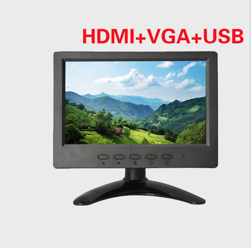 ЖК-дисплей TFT 12V 1024*600 7 дюймов яркий цветной HDMI интерфейс AV VGA авто | Компьютеры и