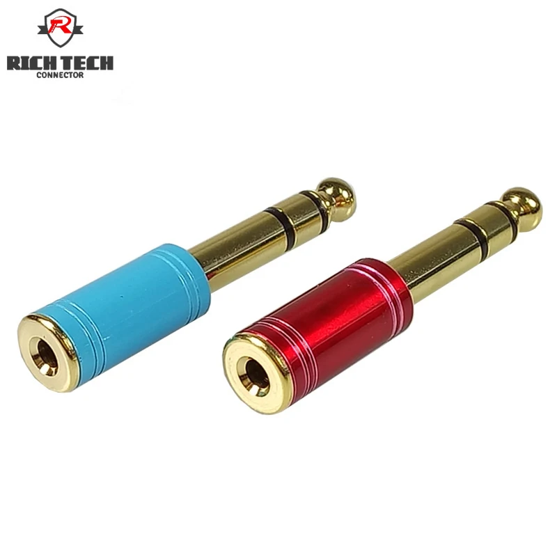 

8pcs Stereo Jack 6.35mm Male Plug to 3.5mm Female Jack Connector Audio Video Speaker Converter