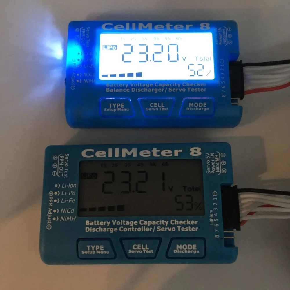 CellMeter8 AOK 8S Digital Battery Voltage Capacity Balance Servo Checker Tester