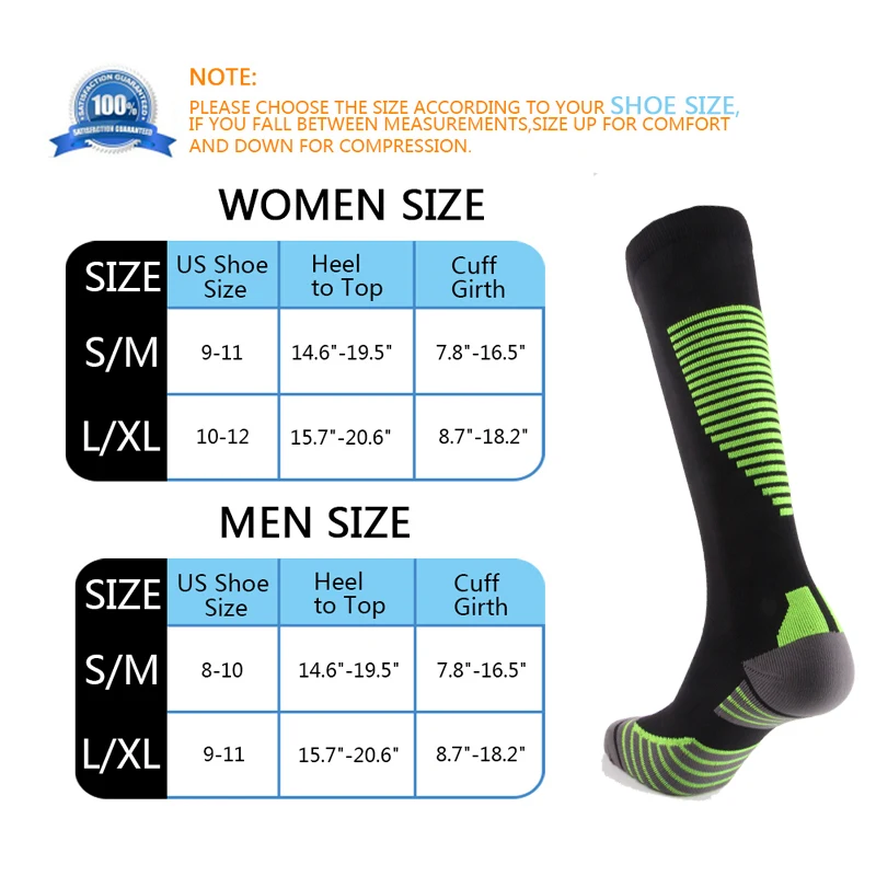 Высококачественные Компрессионные носки для мужчин и женщин 20 30 мм рт.