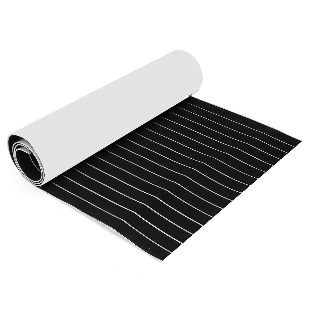 

90x240cm 6mm DIY EVA Foam Teak Self Adhesive Flooring Decking Sheet Marine Boat Touring Car Foam Floor Mat Pad Black+White