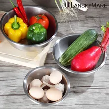 LANSKYWARE Chinese 304 Stainless Steel Salad Bowl Food Fruit Vegetable Bowl Big Basin Egg Beating Pan/Mixing Bowl/Kneading Basin thunder group mixing bowl 13 quart