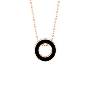 Горячее предложение, новое ожерелье из стерлингового серебра 925 пробы с изысканным простым и элегантным черно-белым темпераментом - Окраска металла: Golden