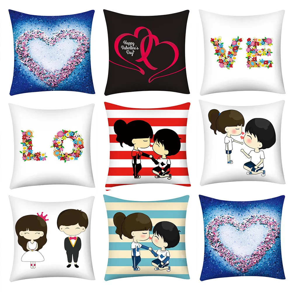 

ISHOWTIENDA Print Pillow Case Polyester Sofa Car Cushion Cover Home Decor printed square Cushion cover bule sofa decorative