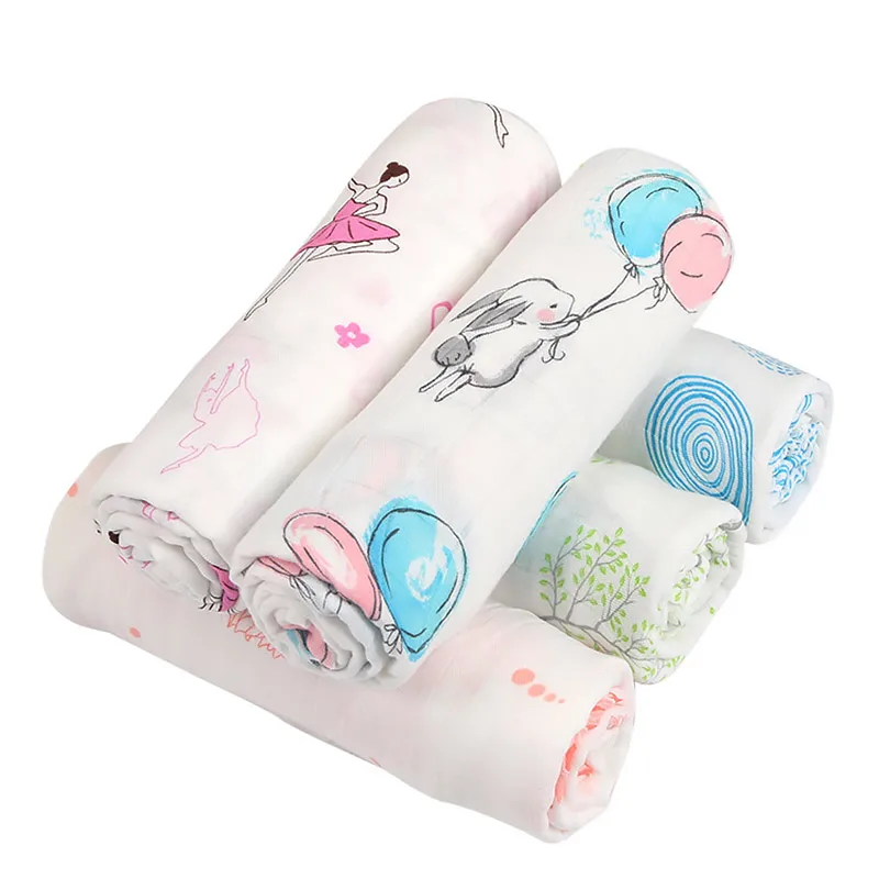 Breathable Baby Blankets Bamboo fiber Fabric muslin Gauze towel Super
