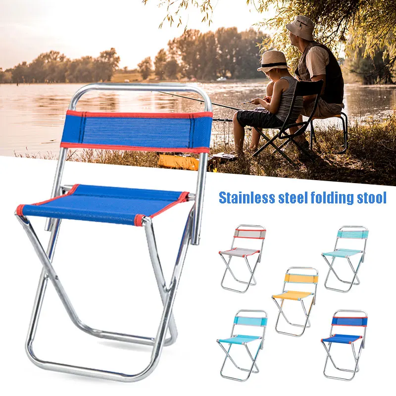 

Camping Folding Chair Picnic Fishing Chair Random Color Metal Mesh Stool Camping Outdoor Barbecue Hiking Travel Fishing Tools