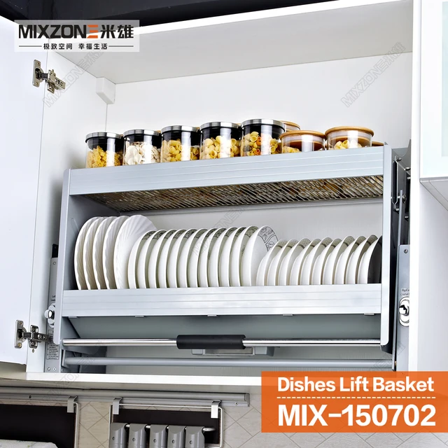 Lift Up Basket Pull Down Unit Lifter Organizer Basket Stainless Steel Kitchen Wall