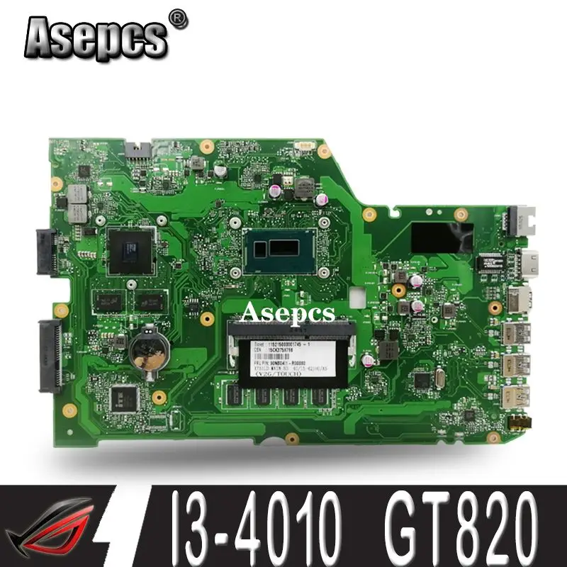  Asepcs X751LD Motherboard REV:2.0 I3-4010 GT820 DDR3 For ASUS R752L X751L X751LN Laptop motherboard