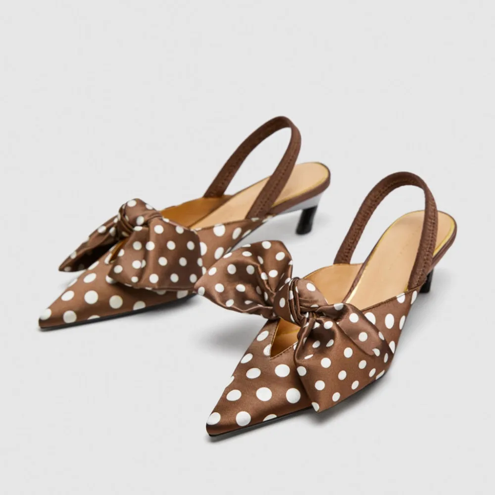 polka dot slingbacks