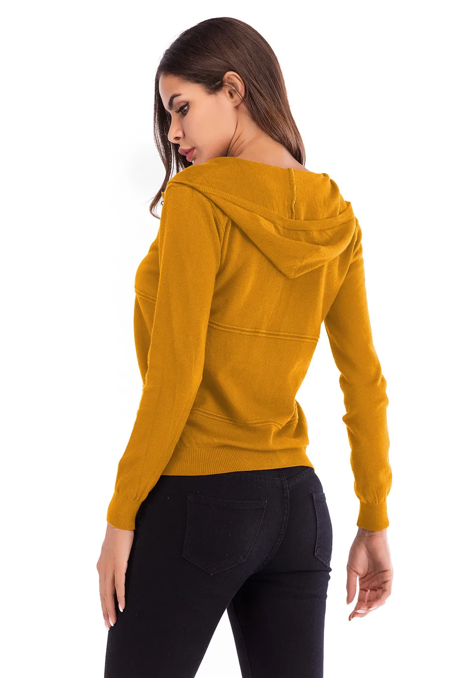 Gladiolus 2018 Knitted Women Autumn Coat Long Sleeve Winter Red Slim Zipper Hooded Women Jacket Fashion Ladies Coats Outerwear (22)