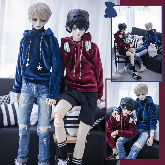 

Shining Velvet Hoodie Jacket for 1/4 MSD, 1/3 SD13, SD17 Uncle Doll Clothes CMB116