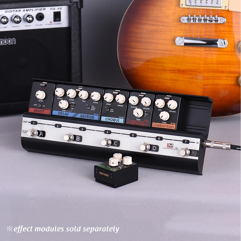 

BIYANG LiveMaster Series LM-7 Mainframe Unit Guitar Effects Modular Board Platform Supports 8 Preset Combination Effects