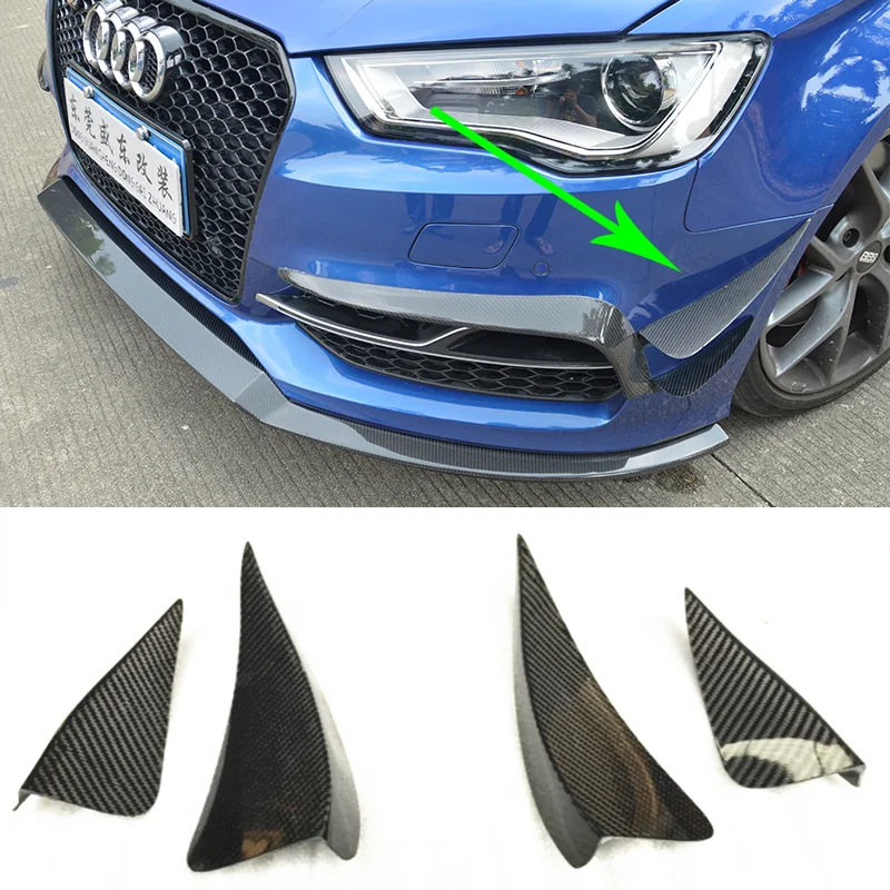 Для Audi S3 S Line 4 шт./компл. углерода Волокно автомобиля спереди Air Vent украшения боковой молдинг отделка- только S3 Sline седан