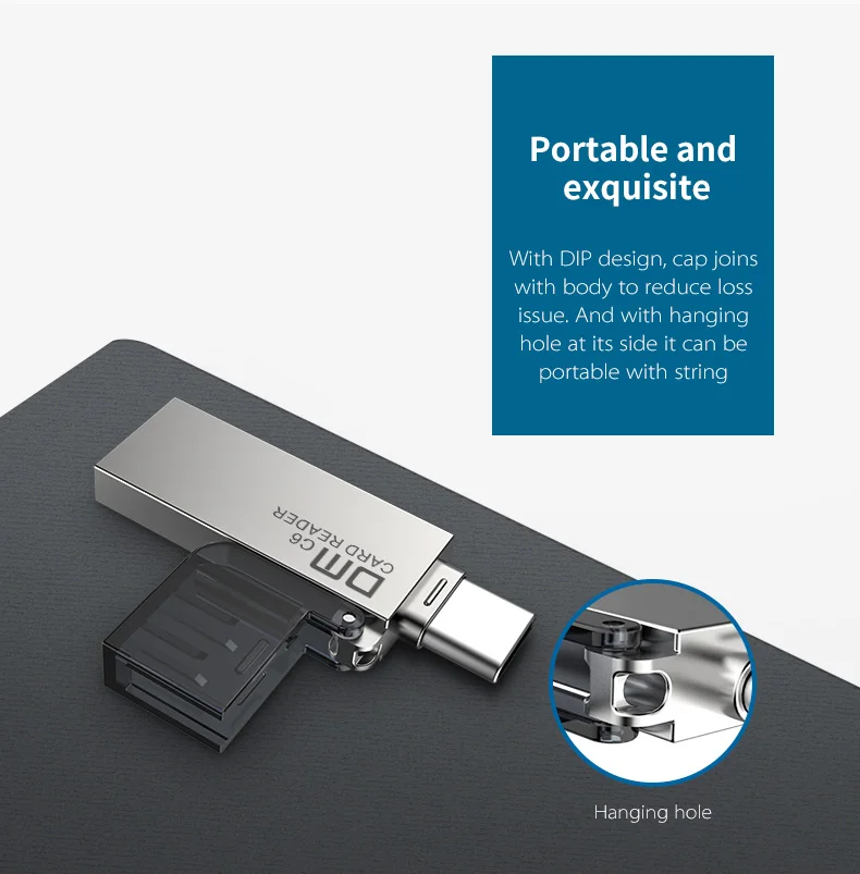 DM USB C Card Reader CR006 Micro SD/TF Тип C Multi чтения карт памяти для MacBook или смартфон с USB-C интерфейс