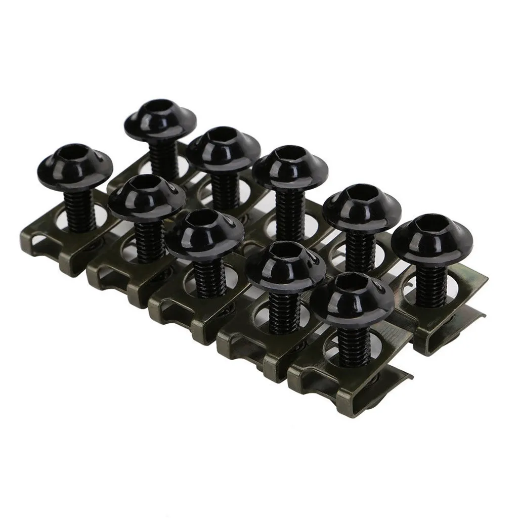 Pack of 10 Sportbike Fairing Body Work Bolt Kit Screw Spire Speed Fastener Clip Nut