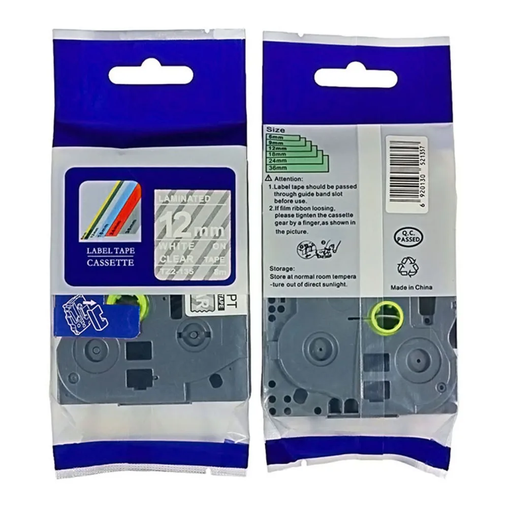 3PCS White on Clear Label Tape Compatible for Brother TZ TZe 135 Tze135 P-Touch
